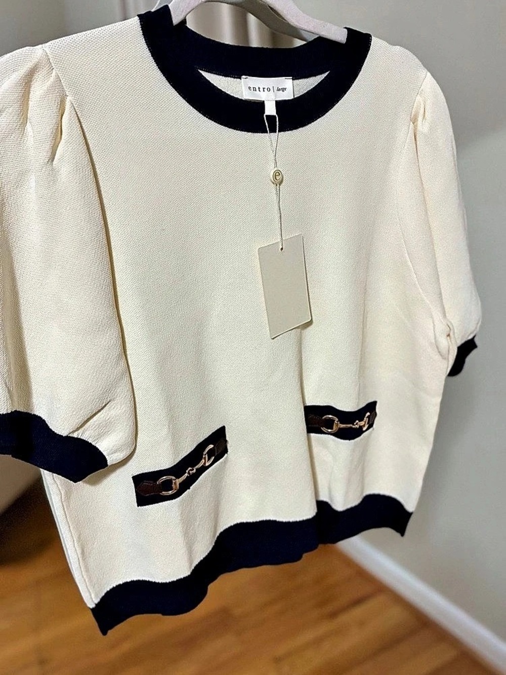 Entro  Knit Sweater horsebit NWT